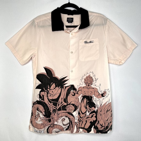 Dragon Ball Z Other - Dragon Ball Z Primitive Short Sleeve Button-Up Goku Pink Black Size Small